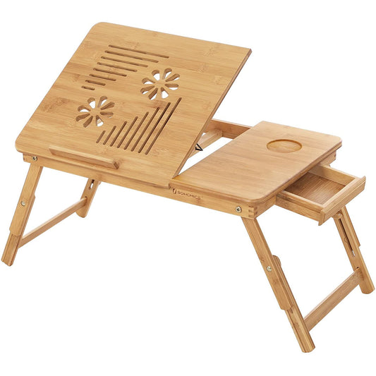 Mesa para laptop, ajustável em altura, mesa para laptop para cama, dobrável, mesa de cama, SONGMICS, 2