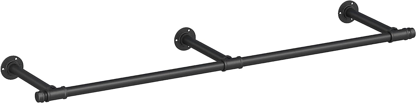 Varão de parede, cabideiro de parede, industrial, economizador de espaço, capacidade de carga 68 kg, preto, SONGMICS, 1