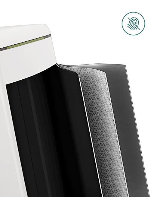 SONGMICS - Lixeira com 2 compartimentos 40 L, 2 x 20 L, lixeira, lixeira em metal, com tampa articulada e alças, fecho suave, hermético, branco