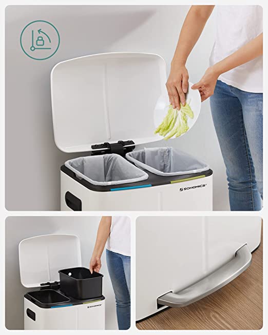 Lixeira com 2 compartimentos, 2 x 20 L
