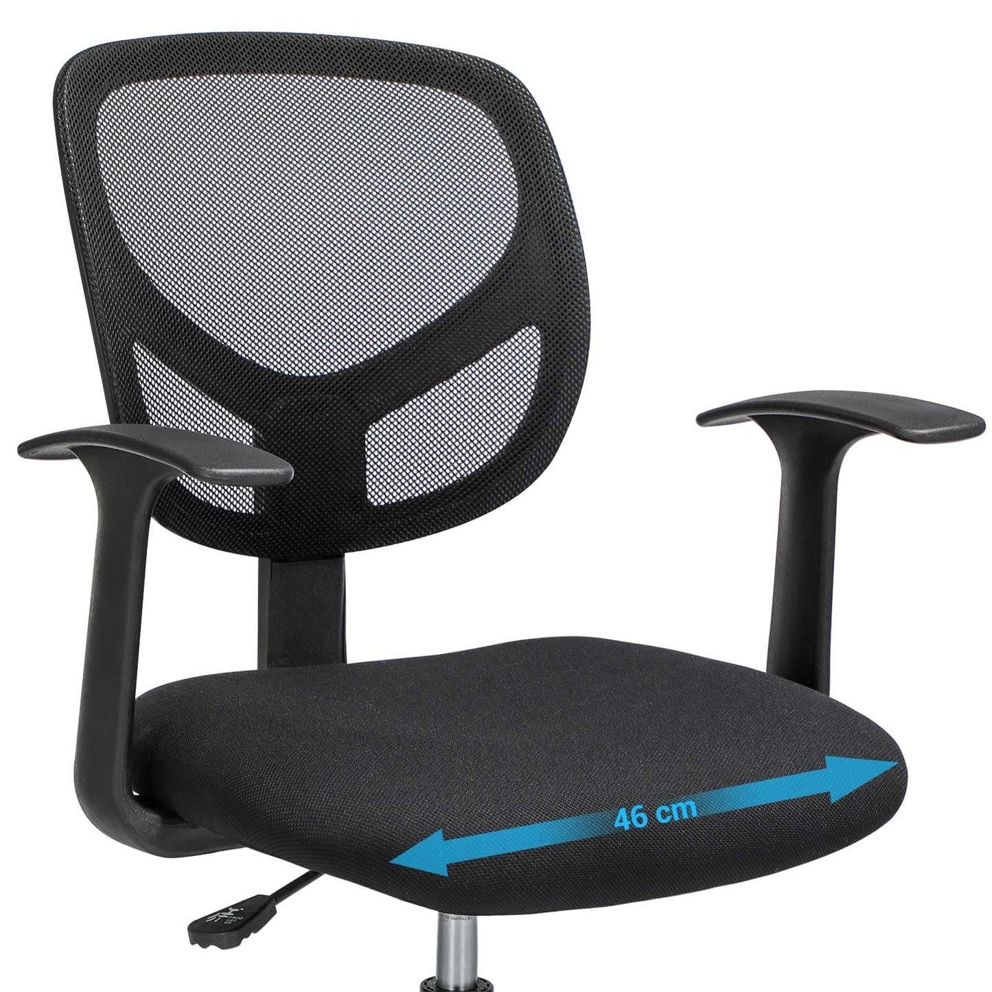 Cadeira de escritório, cadeira ergonômica, cadeira de escritório em tecido, preto - SONGMICS, largura do assento 46 cm