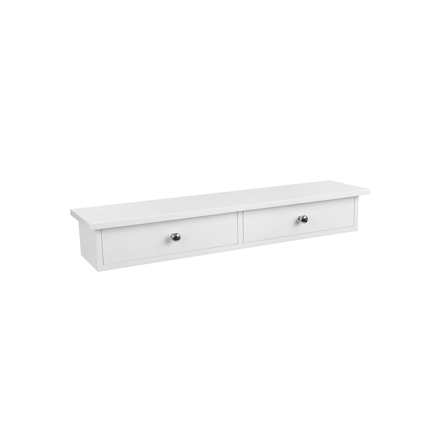 Prateleira de parede com 2 gavetas, gaveta de parede, prateleira flutuante em placa de MDF, branco, SONGMICS, 1