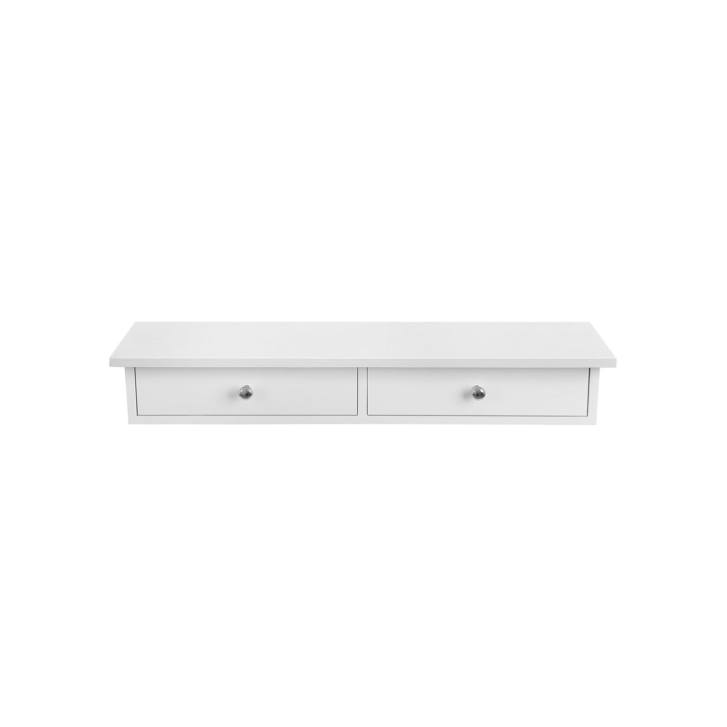 Prateleira de parede com 2 gavetas, gaveta de parede, prateleira flutuante em placa de MDF, branco, SONGMICS, 3