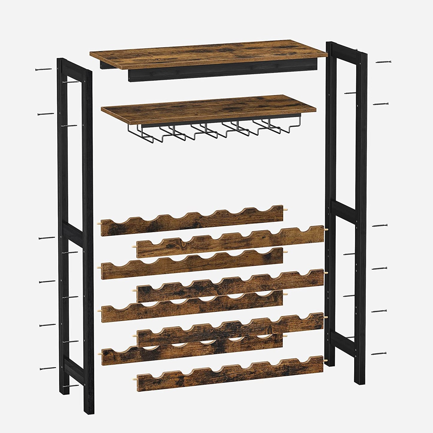 SONGMICS - Garrafeira, para 24 garrafas de vinho, prateleira de cozinha de pé, bar