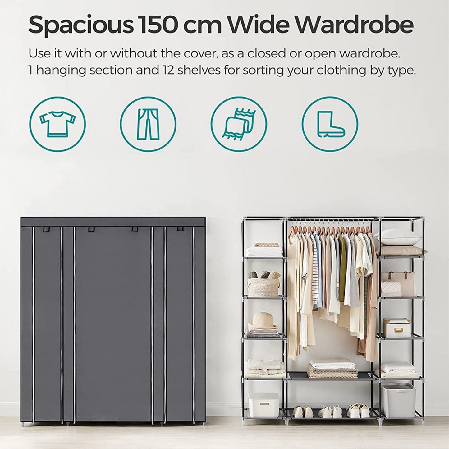 Guarda-roupa, guarda-roupa barato, guarda-roupa grande, guarda-roupa estreito, Songmics