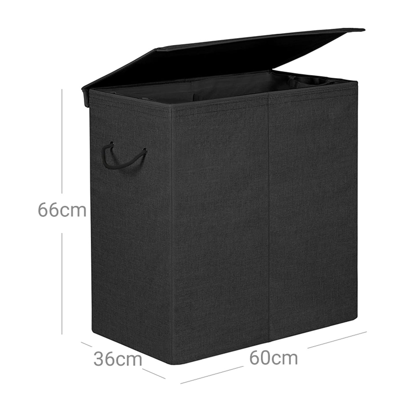 Cesto para roupa suja, 142 L, cesto para roupa suja em imitação de linho, arca para roupa suja, SONGMICS, 3
