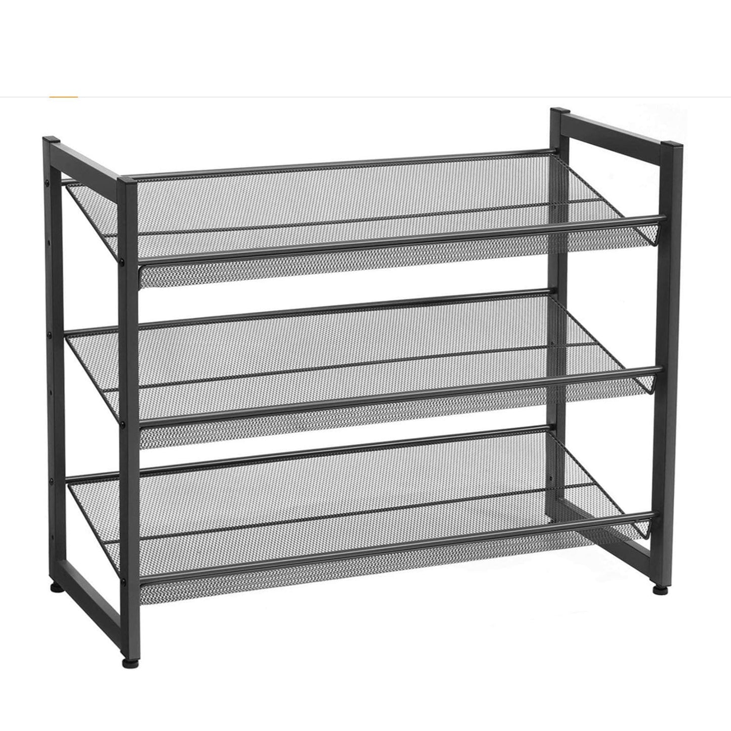 Sapateira de metal com 3 camadas de prateleira ajustável para sapateiras estreita