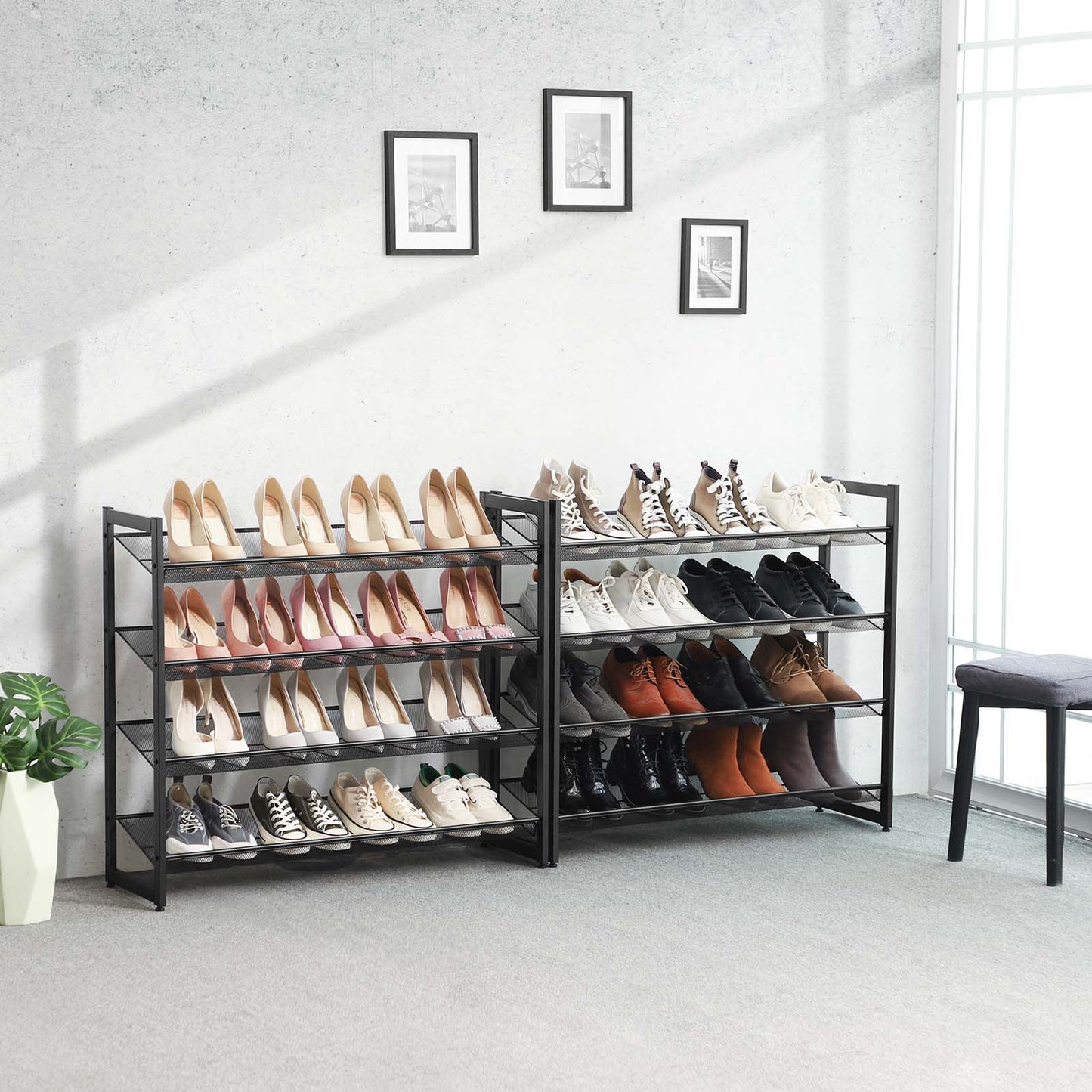Sapateira, com 8 níveis, sapateira, estreita, organizadores de sapatos, ajustável, em metal, Songmics, 3
