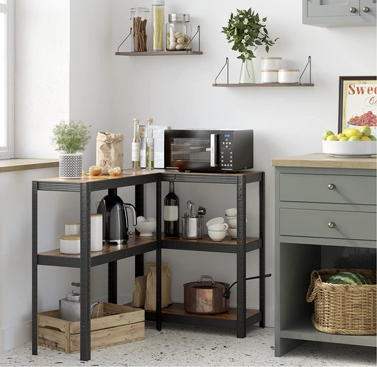 SONGMICS - Prateleira resistente, pode suportar até 650 kg, prateleiras ajustáveis, 5 prateleiras, estreita, vintage, 2