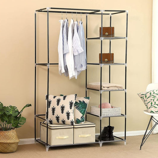 Armário de tecido, XL, guarda-roupa de tecido, armário dobrável, armário de tecido estável, SONGMICS, 2