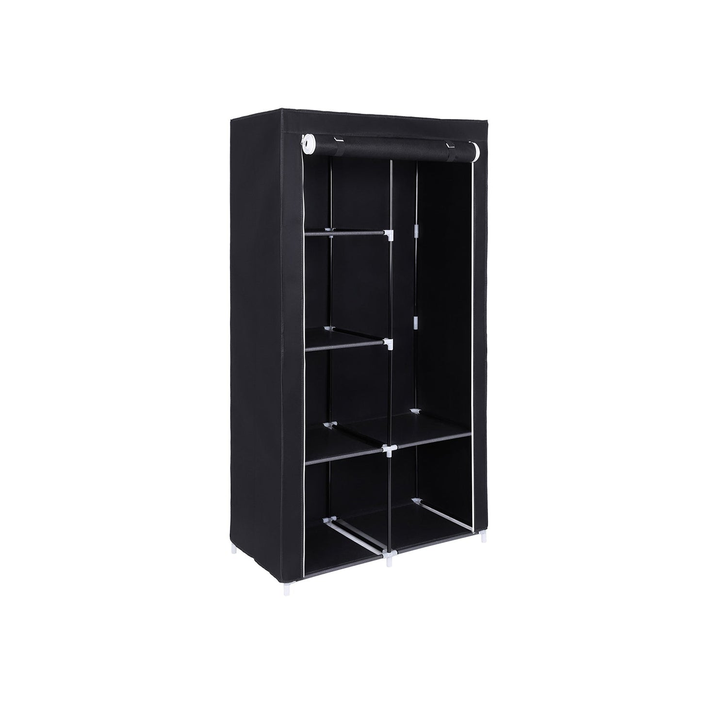 Armário XL Armário de tecido Armário dobrável com 2 varões (carregável até 25 kg) 7 métodos de montagem, cave
