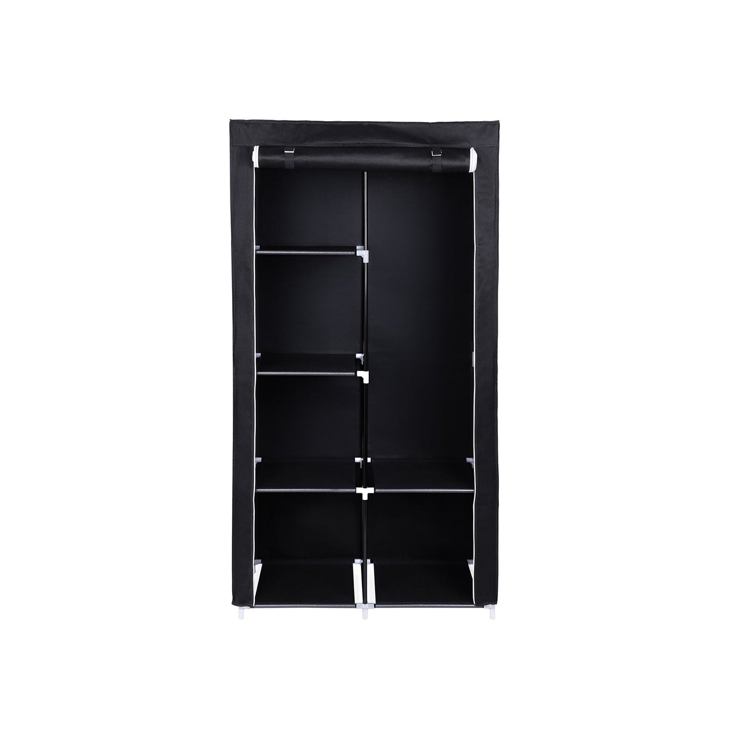 Armário XL Armário de tecido Armário dobrável com 2 varões (carregável até 25 kg) 7 métodos de montagem, cave, 1