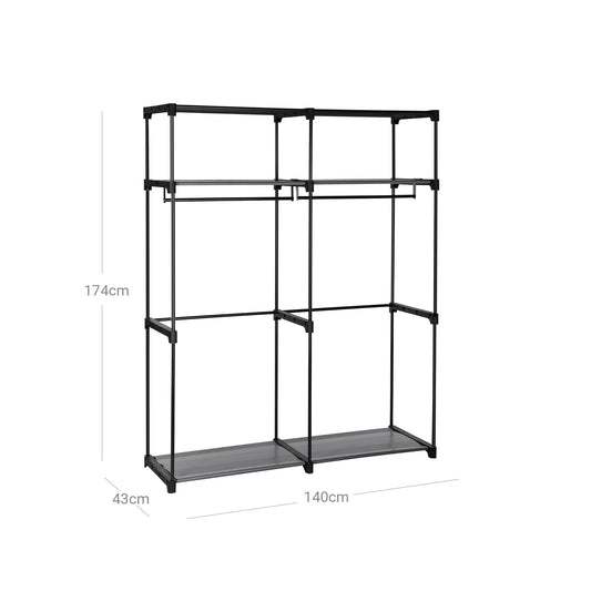 Armário de tecido com 2 varões