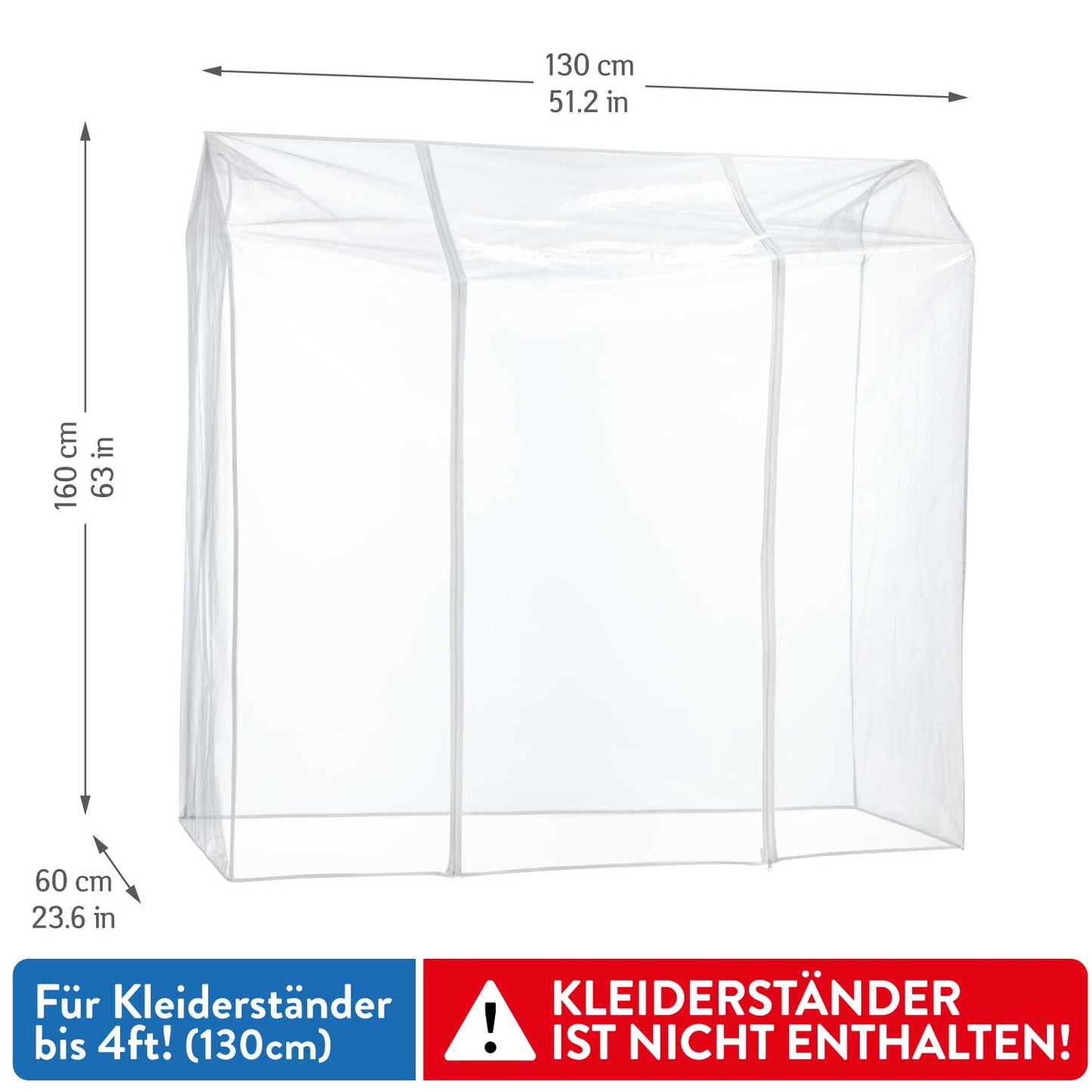 Capa para cabideiro, capa protetora para cabideiro, proteção contra raios UV, sujeira, chuva, 2 zíperes, Tatkraft Anwalt, 5
