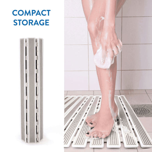 Tapete de banho antiderrapante, tapete de chuveiro antiderrapante, com ventosas, 62x40 cm, Tatkraft Bond Beige, 2