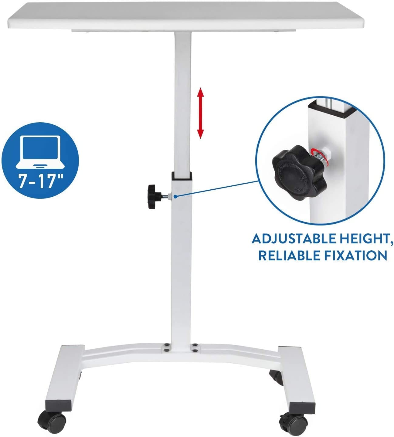 Mesa para laptop, mesa para laptop ajustável em altura, sofá para mesa para laptop, mesa para laptop, branco, Tatkraft Cheer, 3