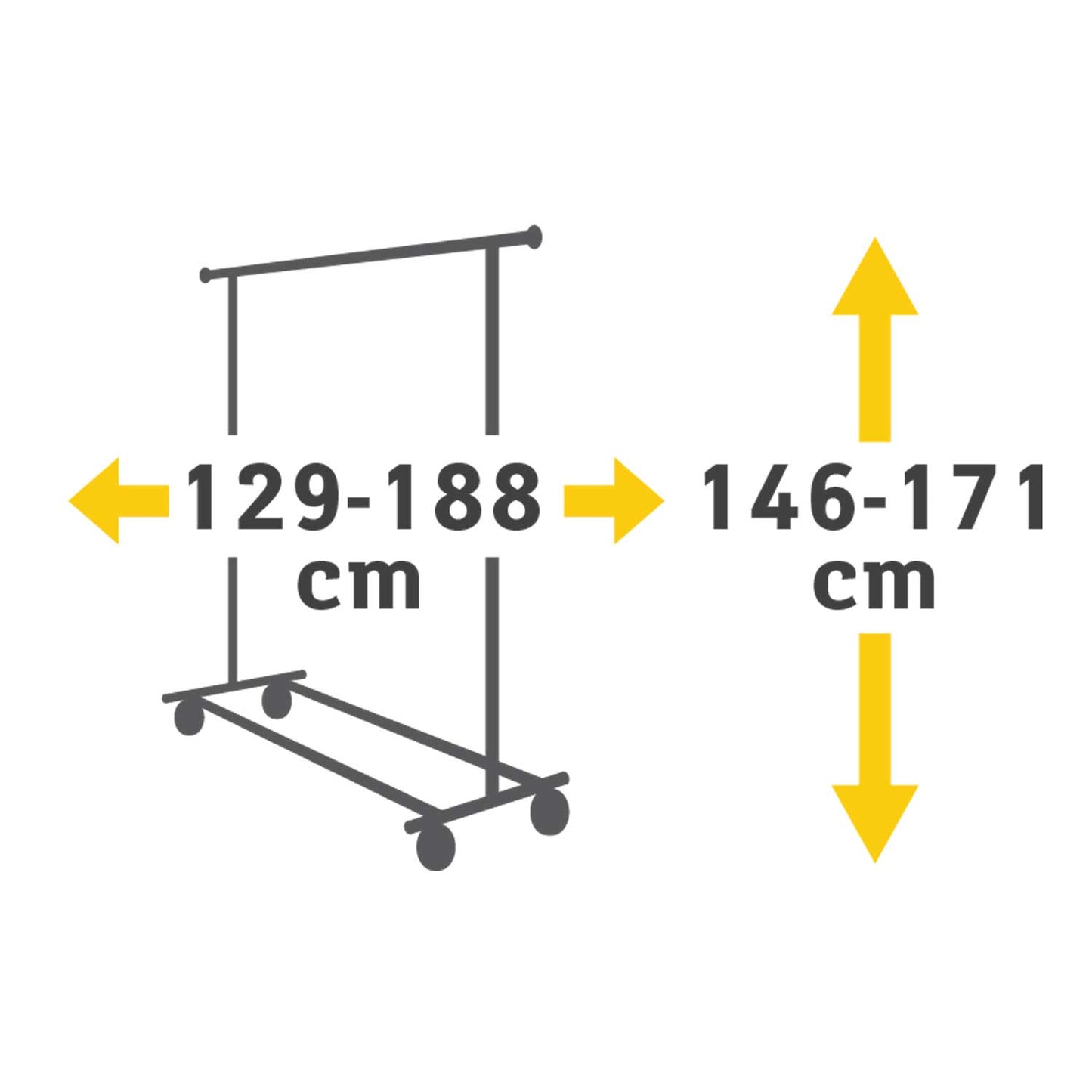 Cabideiro móvel, sobre rodas, varões resistentes, capacidade de carga de 70 kg, preto, Tatkraft Derek, 7