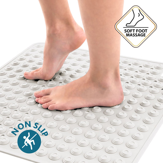 Tapete de banho Premium Italy, tapete de banho antiderrapante para idosos e crianças, 60x60cm, branco, Tatkraft Detail, 2