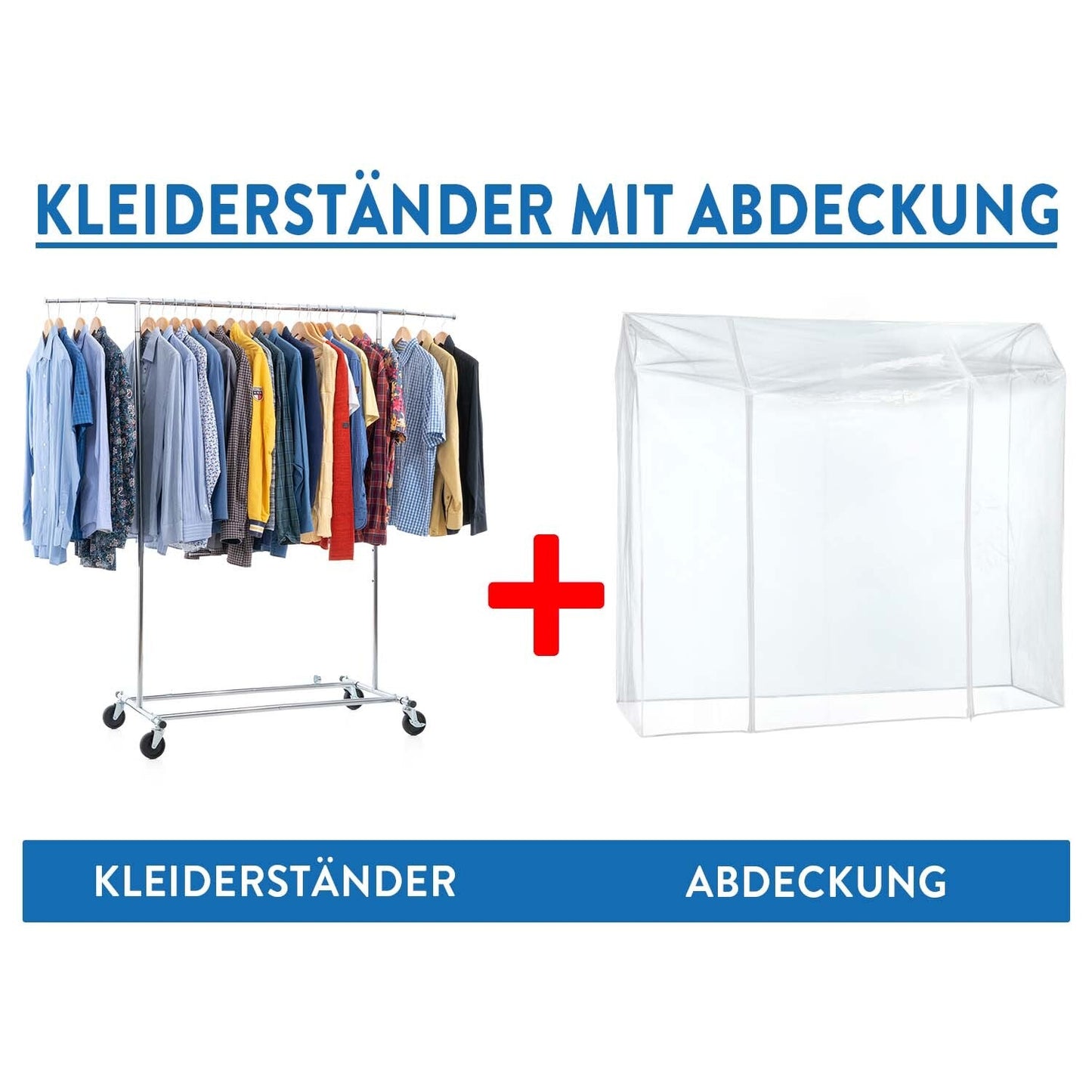 Guarda-roupa dobrável, cabideiro resistente, guarda-roupa de tecido, estável, com rodas, até 100 kg, Tatkraft Drogo & Big, 2