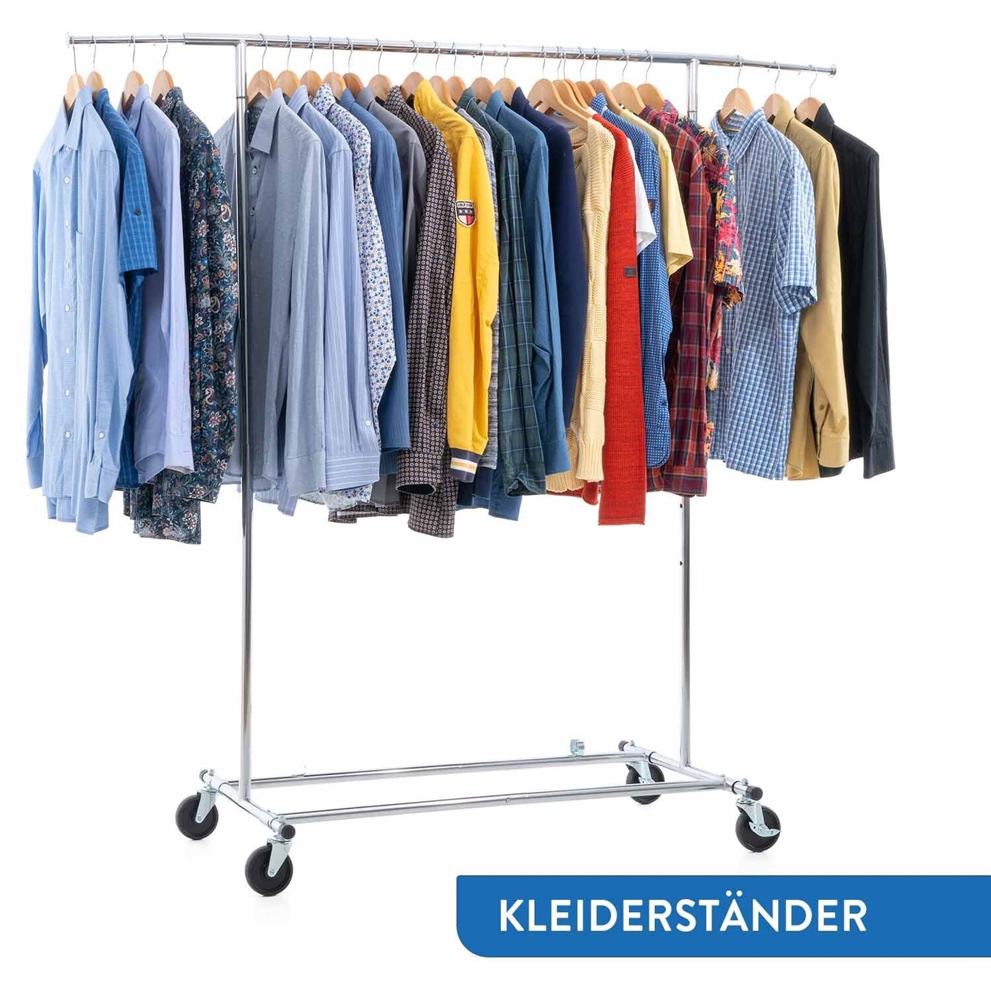 Guarda-roupa dobrável, cabideiro resistente, guarda-roupa de tecido, estável, com rodas, até 100 kg, Tatkraft Drogo & Big, 4
