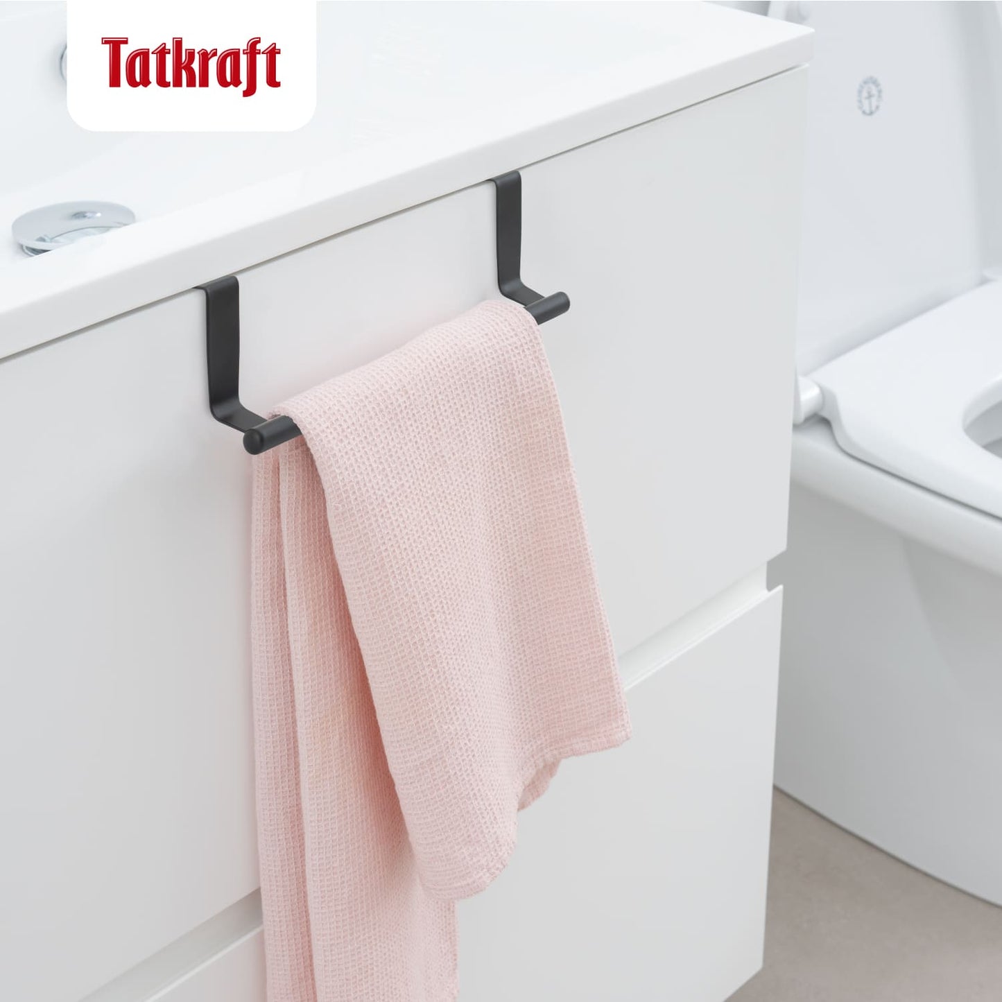 Gancho para porta, porta toalha, aço inoxidável escovado, Tatkraft Horizon Black, 3