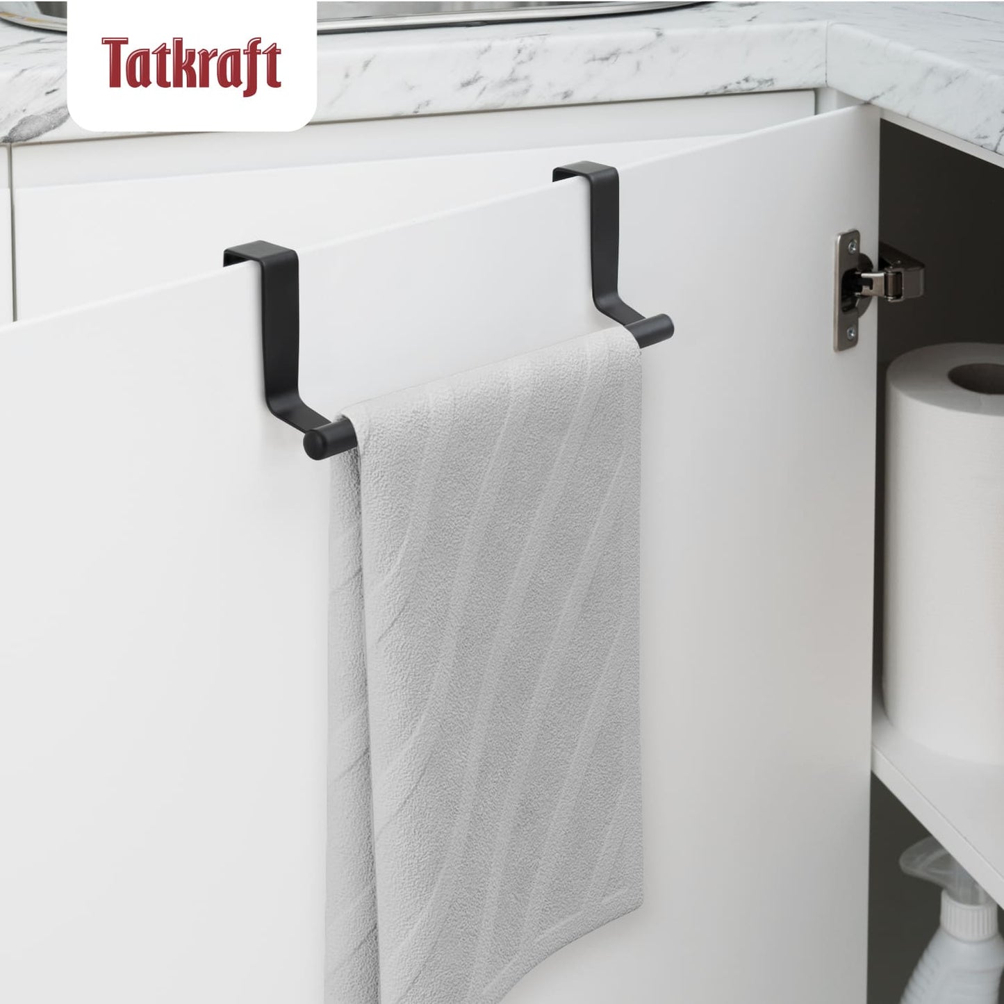 Gancho para porta, porta toalha, aço inoxidável escovado, Tatkraft Horizon Black, 4
