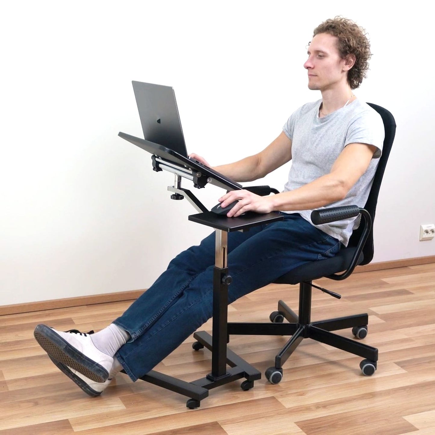 Mesa para laptop, mesa para laptop ajustável em altura, mesa para laptop, sofá para laptop, com rodas, Tatkraft Joy, 14