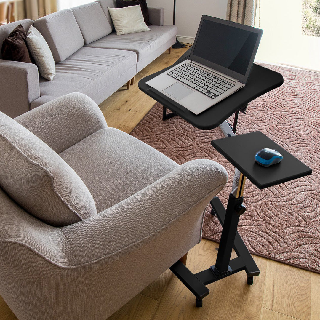 Mesa para laptop, mesa para laptop ajustável em altura, mesa para laptop, sofá para laptop, com rodas, Tatkraft Joy, 2