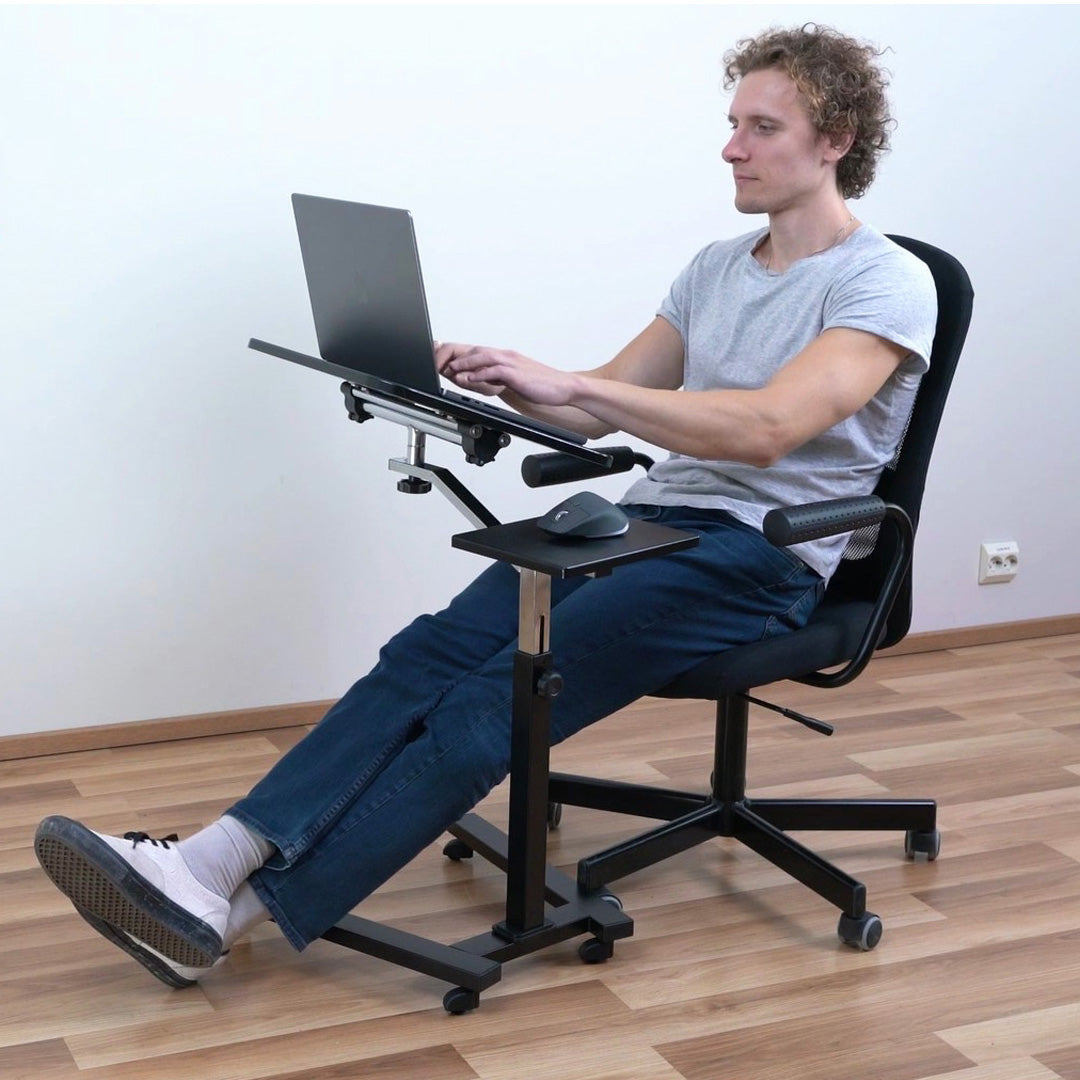 Mesa para laptop, mesa para laptop ajustável em altura, mesa para laptop, sofá para laptop, com rodas, Tatkraft Joy, 7