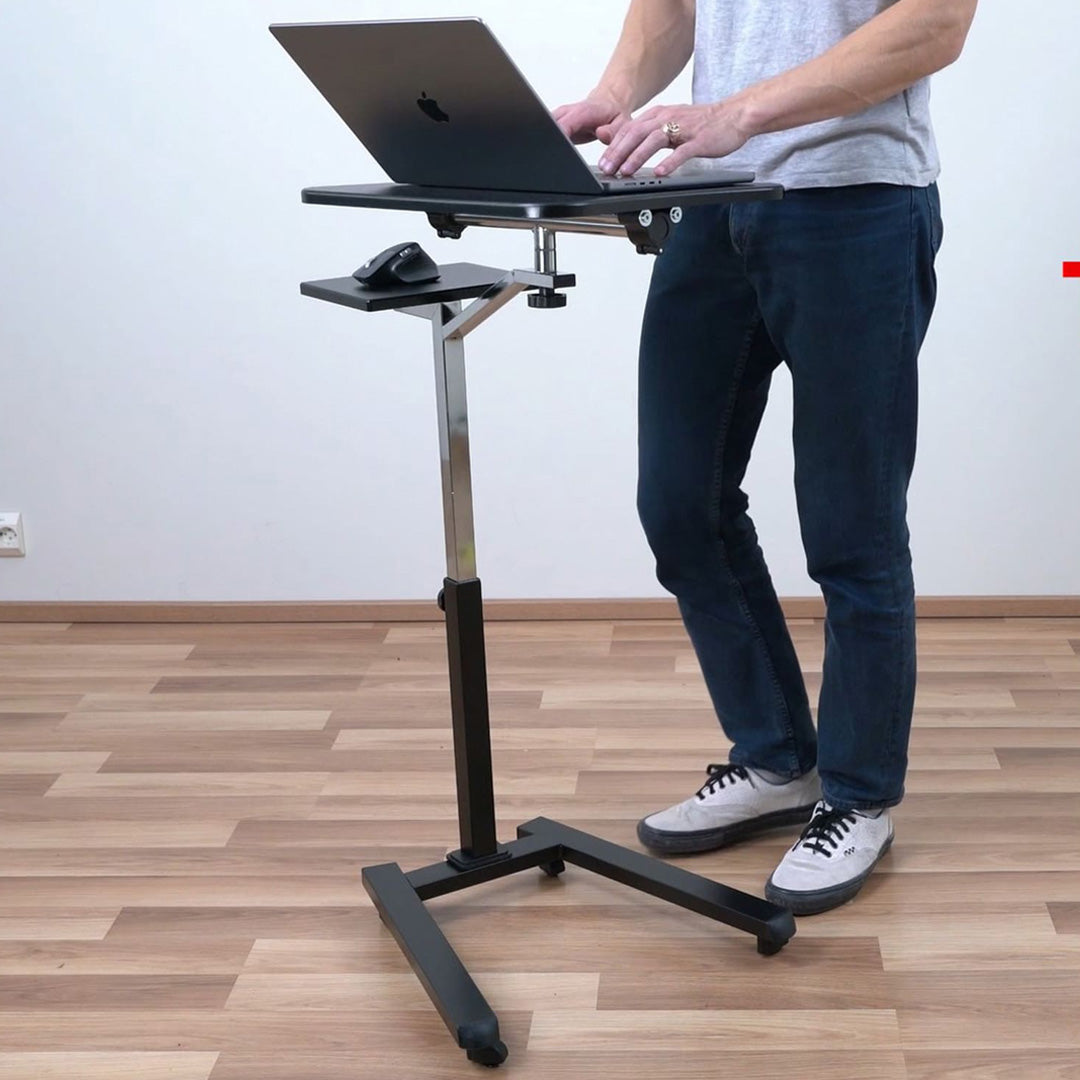 Mesa para laptop, mesa para laptop ajustável em altura, mesa para laptop, sofá para laptop, com rodas, Tatkraft Joy, 8