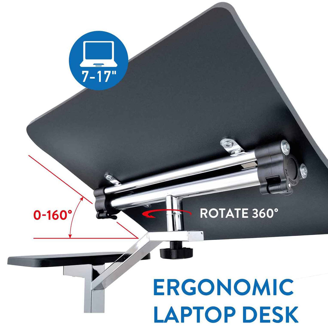 Mesa para laptop, mesa para laptop ajustável em altura, mesa para laptop, sofá para laptop, com rodas, Tatkraft Joy, 9