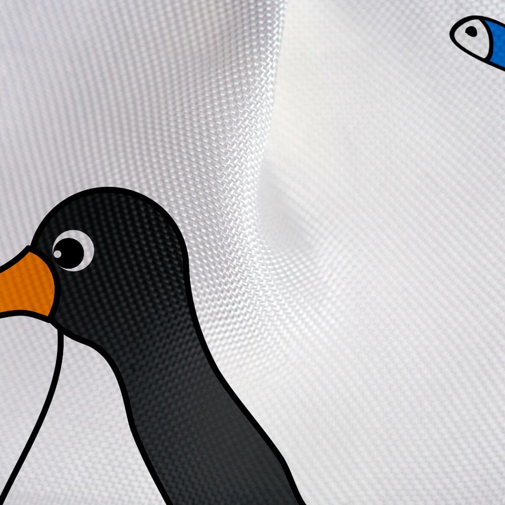 Cortina de chuveiro com 12 argolas, poliéster têxtil, 180x180 cm, Tatkraft Penguins, 4