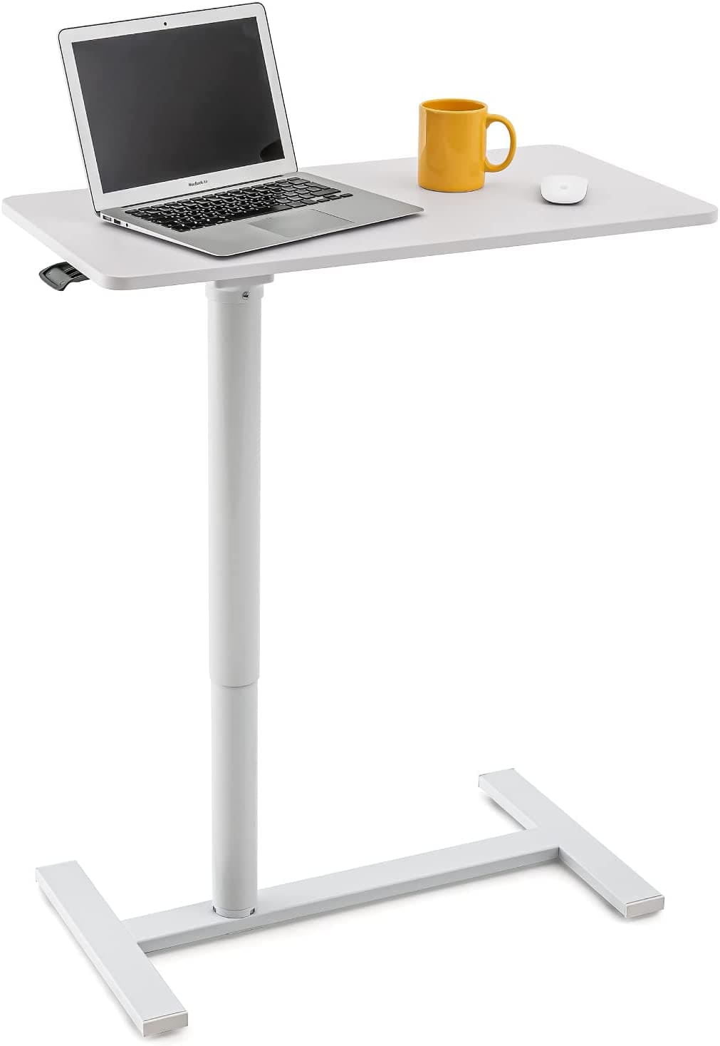 Mesa para laptop, mesa para laptop ajustável em altura, transporte aéreo, sofá para mesa para laptop, branco, Tatkraft Relax, 4