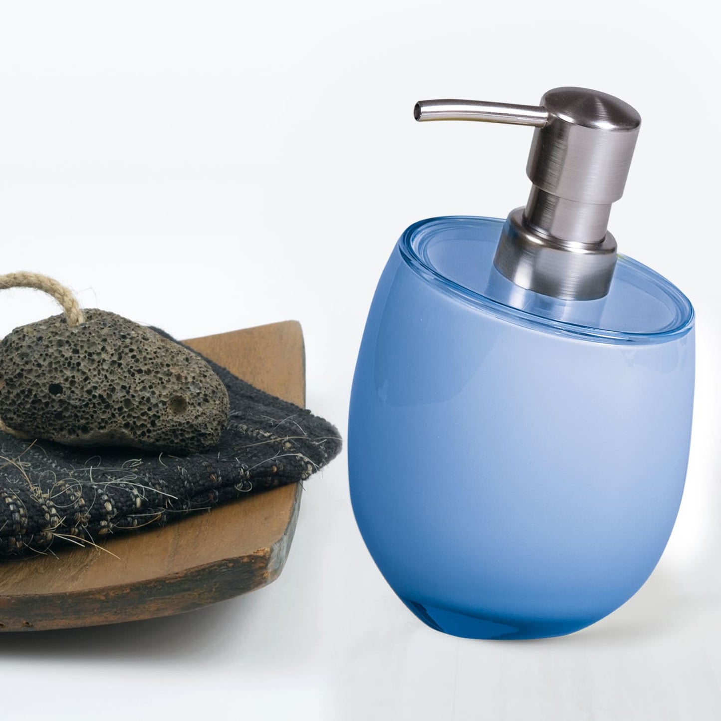 Dispensador de sabão azul, bomba escovada à prova de ferrugem, acrílico multicamadas, Tatkraft Repose, 2