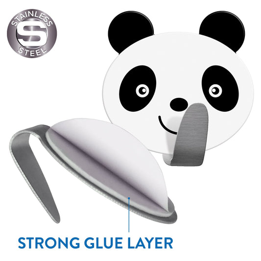 Pack de 4 ganchos adesivos para crianças, porta-toalhas em aço inoxidável, Tatkraft Team, 2