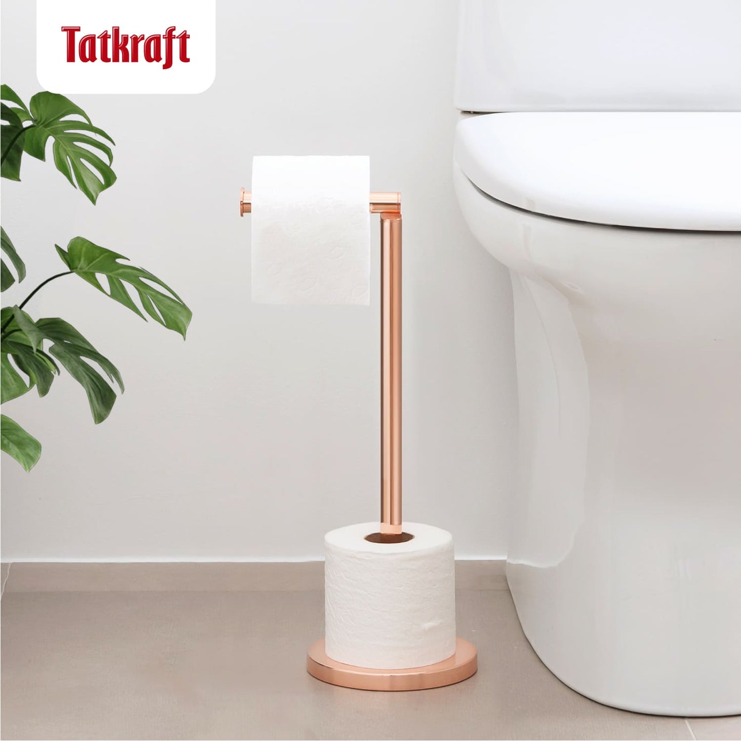 Suporte independente para papel higiênico 2 em 1, aço inoxidável à prova de ferrugem, Tatkraft Tess, 2
