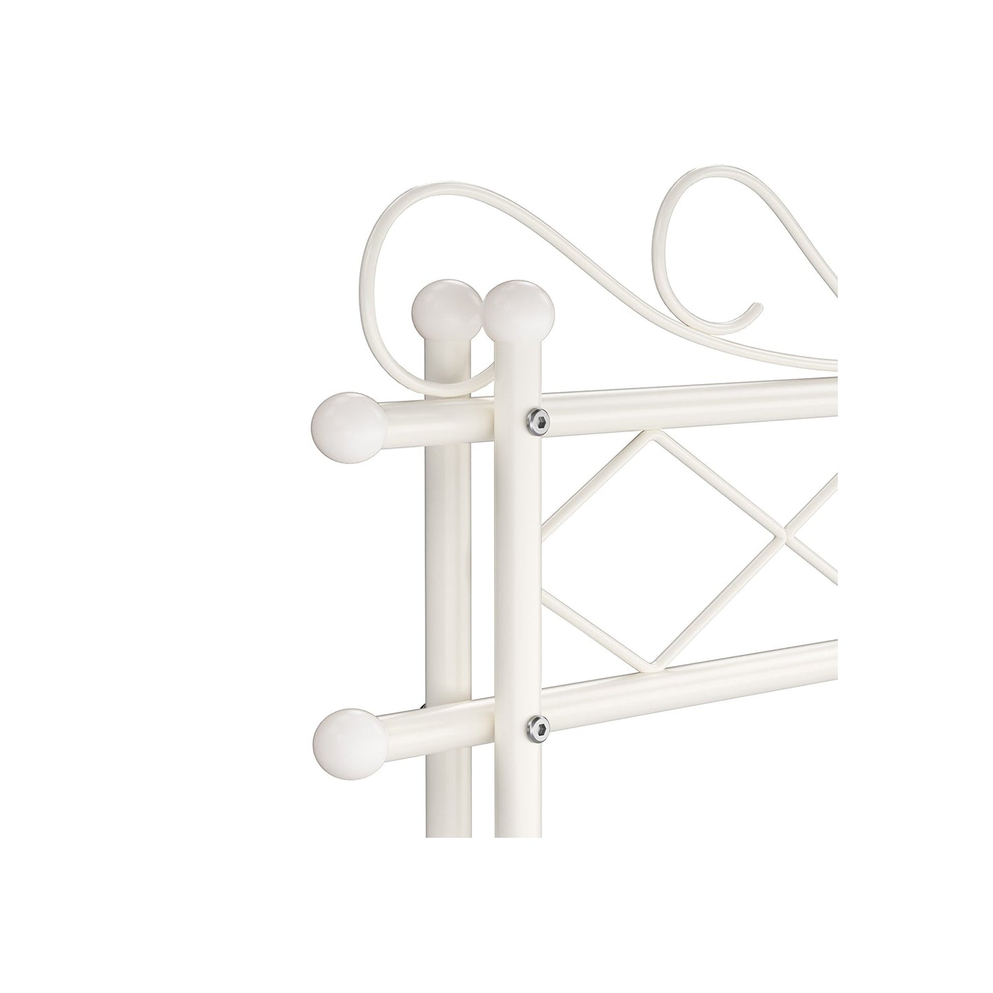 Cabideiro em estilo vintage com varão e 2 prateleiras de metal branco crème, SONGMICS, 6