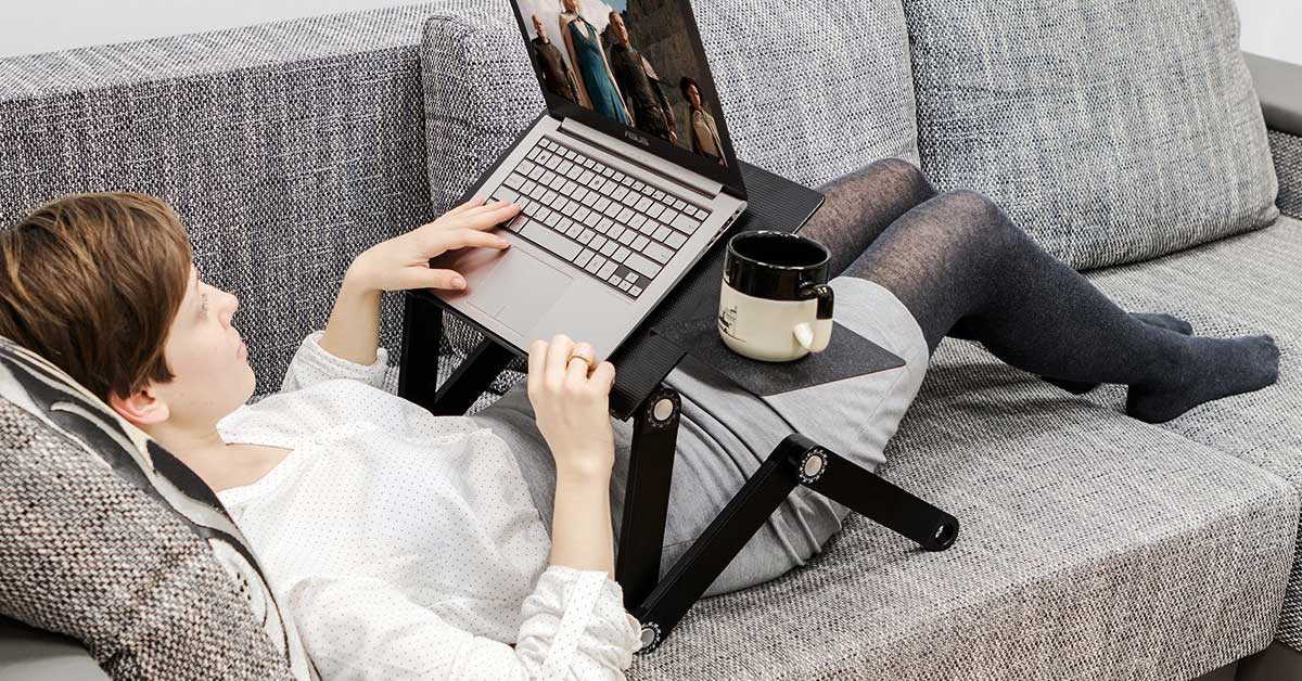 Sofá de mesa para laptop, mesa para laptop, mesa para laptop ajustável em altura, mesa para laptop dobrável, bandeja para mouse, WonderWorker Einstein, 10