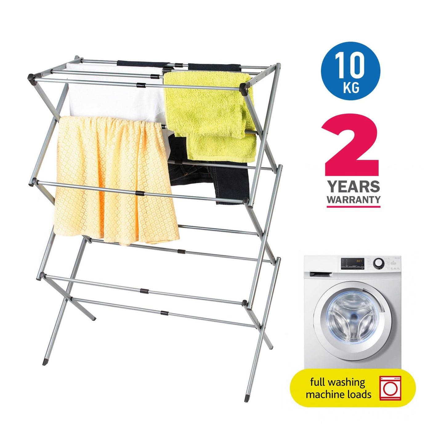 Cabideiro em torre, cabideiro dobrável, cabideiro extensível, secador de suporte com 3 níveis, art moon Gobi, 2