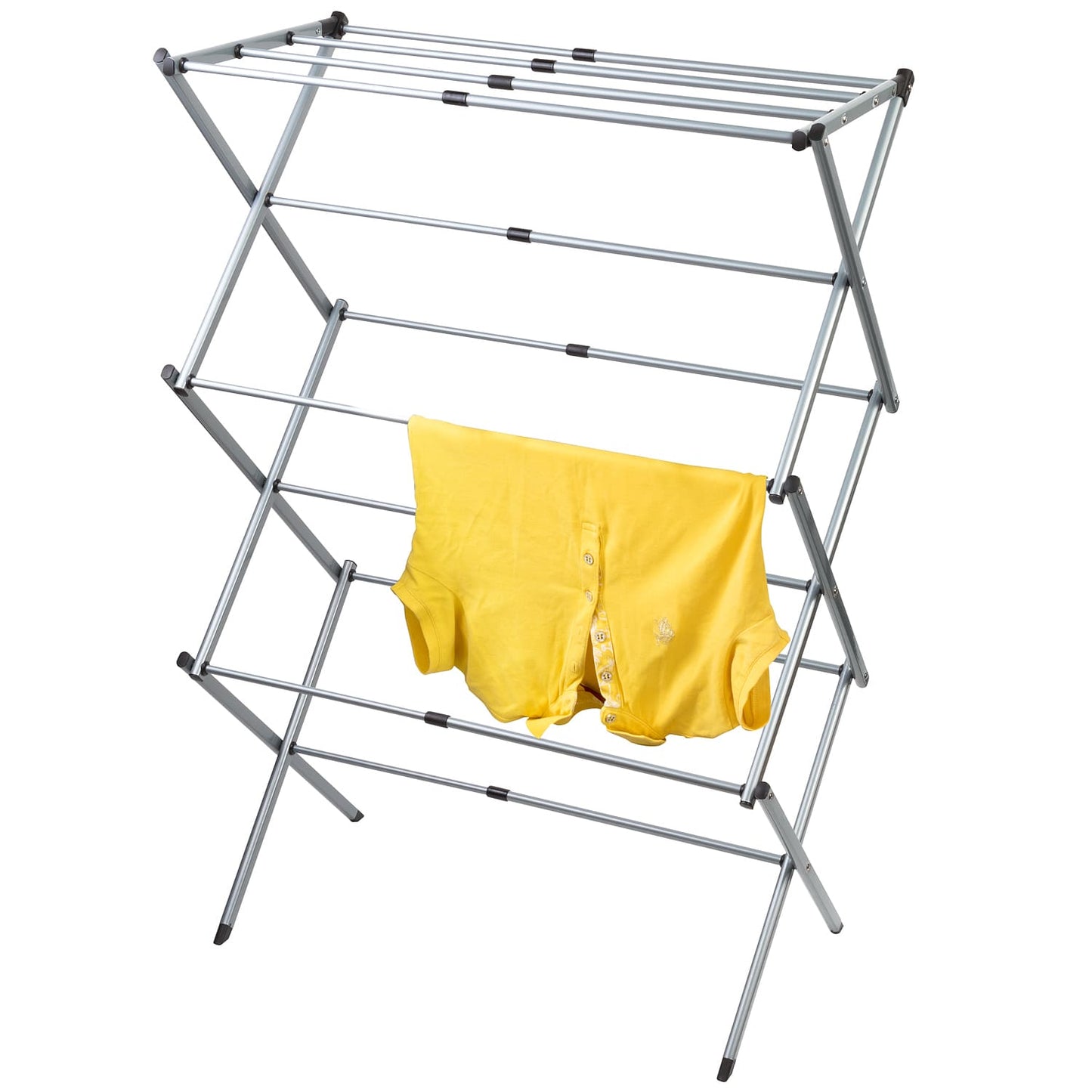 Cabideiro em torre, cabideiro dobrável, cabideiro extensível, secador de suporte com 3 níveis, art moon Gobi, 3