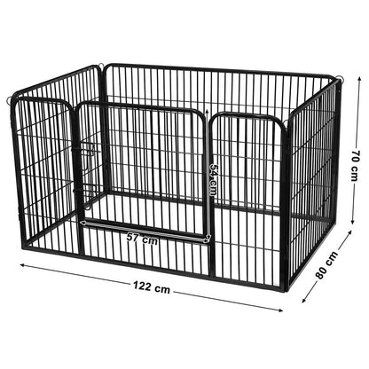 Cercadinho para cachorros, corrida para cachorros, recinto externo para animais de estimação, transportável, preto, FEANDREA, 1