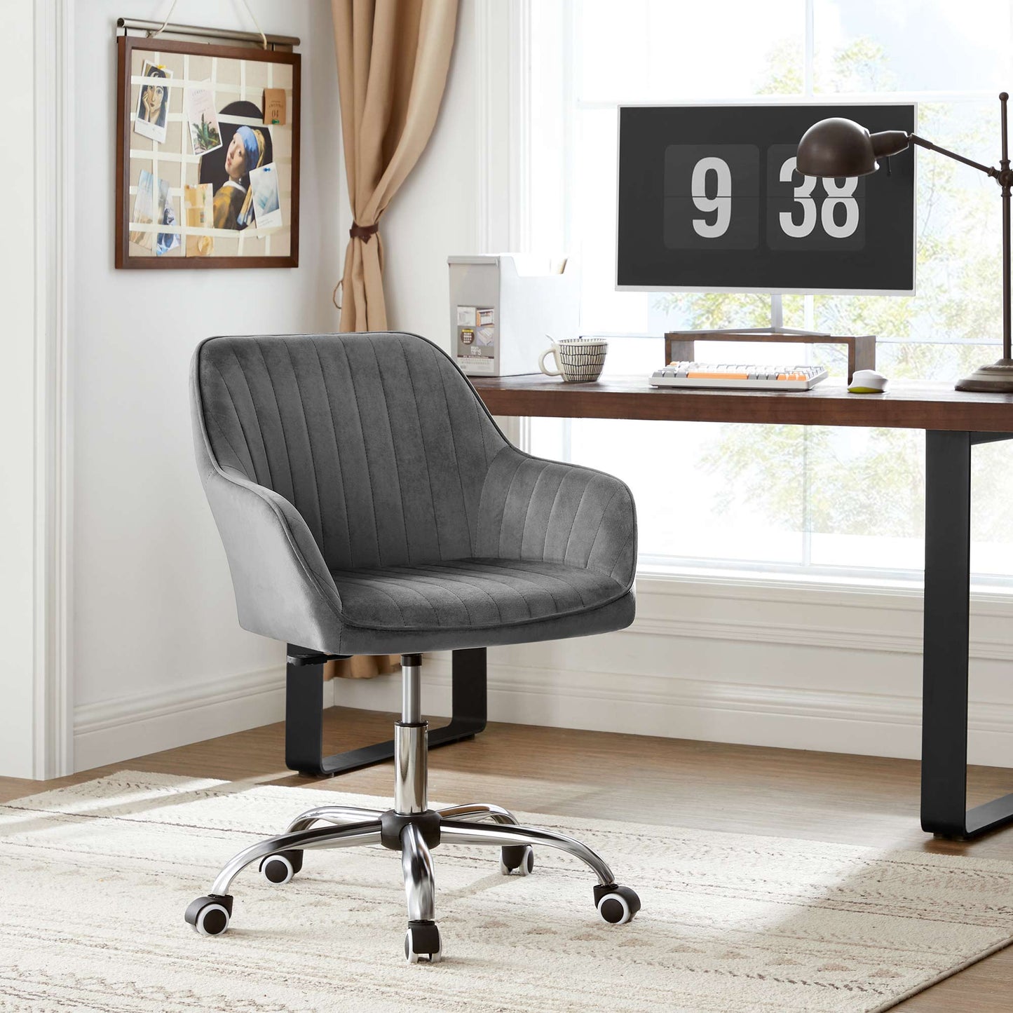  Cadeira ergonômica de mesa, cadeira de escritório, home office, cadeira de escritório, cadeira dobrável - SONGMICS 2