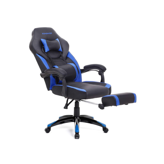 cadeira gamer confortável, cadeira gamer, cadeira home office, cadeiras gamer, preto azul - SONGMICS