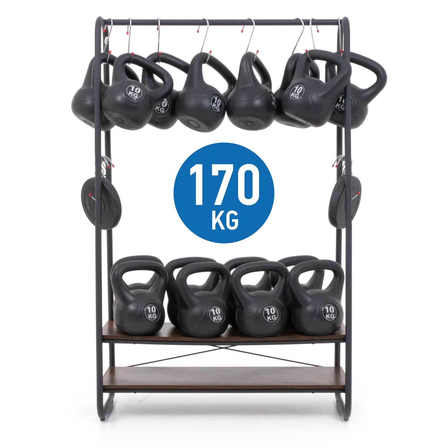 Cabideiro estável, cabideiro resistente, com 2 prateleiras, pode suportar até 170 kg, cabideiro, Tatkraft Anneli, 6