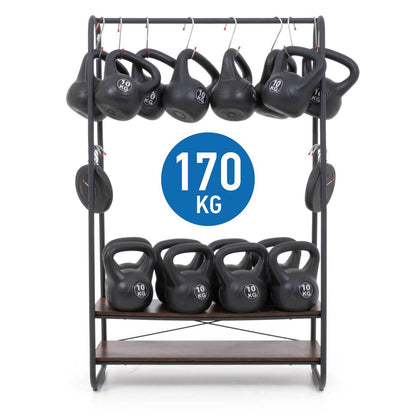 Cabideiro estável, cabideiro resistente, com 2 prateleiras, pode suportar até 170 kg, cabideiro, Tatkraft Anneli, 6