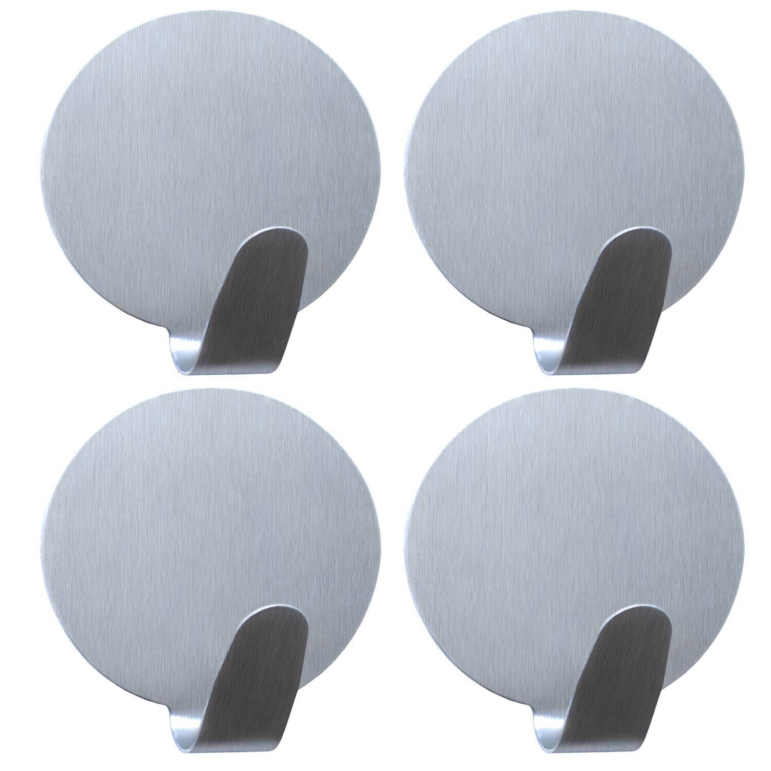 Conjunto com 4 ganchos autoadesivos, porta toalha, prata, Tatkraft Band, 1