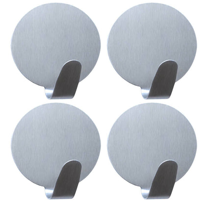 Conjunto com 4 ganchos autoadesivos, porta toalha, prata, Tatkraft Band, 1