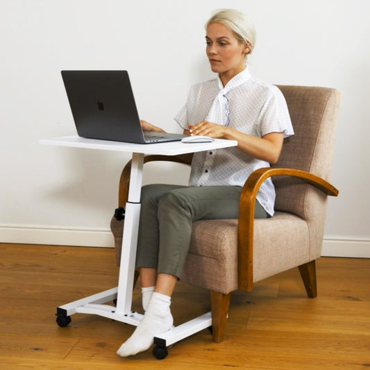 Mesa para laptop, mesa para laptop ajustável em altura, sofá para mesa para laptop, mesa para laptop, branco, Tatkraft Cheer, 1