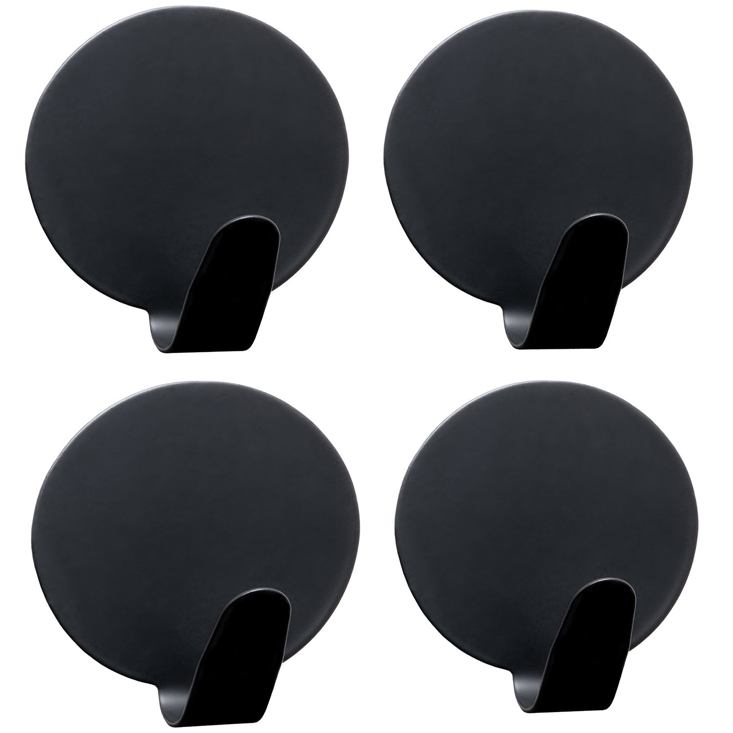 Pacote com 4 ganchos autoadesivos, toalheiros, preto, Tatkraft Crew, 1