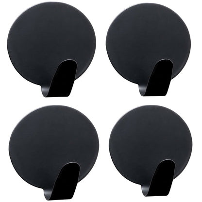 Pacote com 4 ganchos autoadesivos, toalheiros, preto, Tatkraft Crew, 1